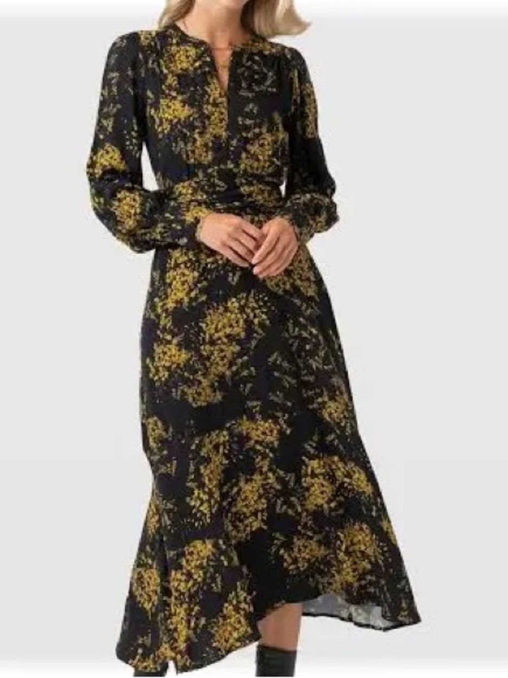 Saint+Sofia Adaline Zip Up Dress Yellow Mimosa Size 14 NWat